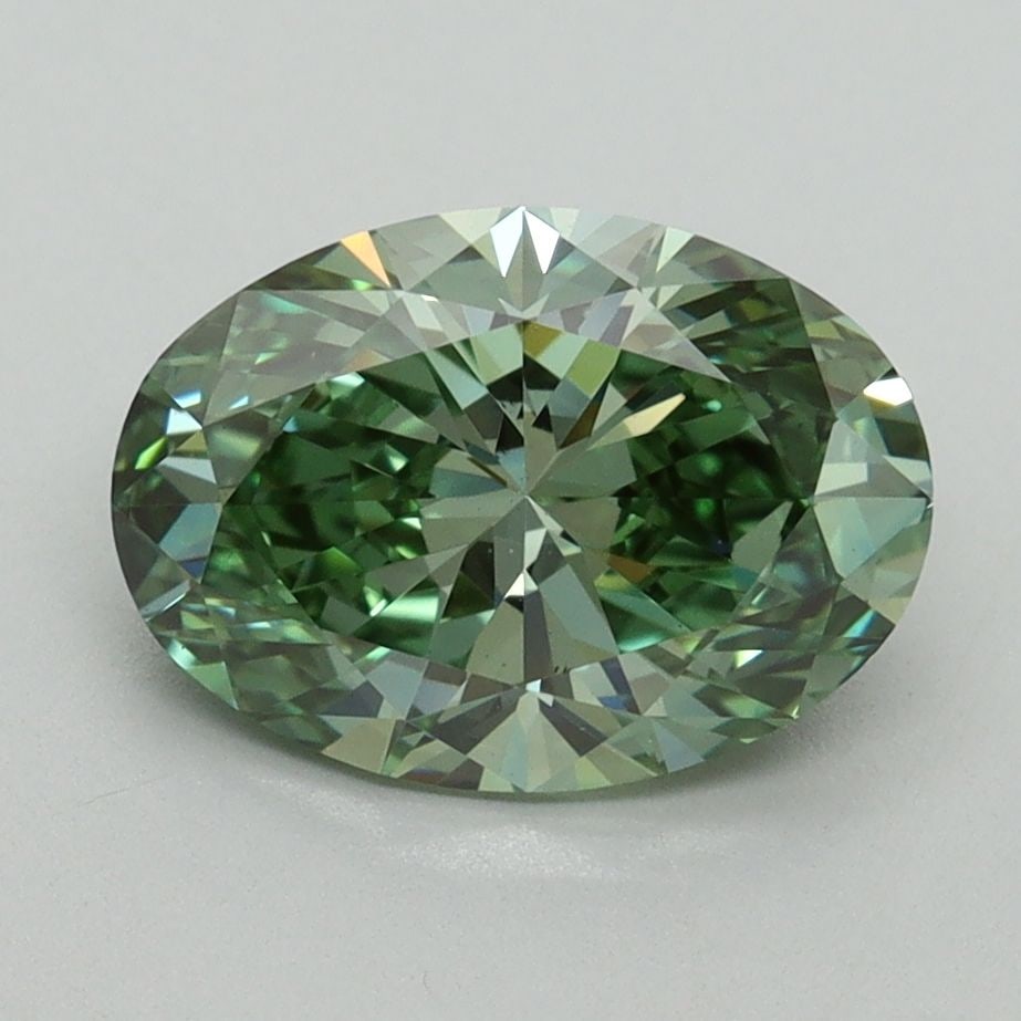 Loose Diamond - OVAL 2.03ct Fancy Vivid Green VS1: Loose Diamond - OVAL 2.03ct Fancy Vivid Green VS1 Source: This is a real non-mined Diamond that has been grown in a lab Shape: OVAL Carats: 2.03 Color: Fancy Vivid Green Certification: IGI Video: