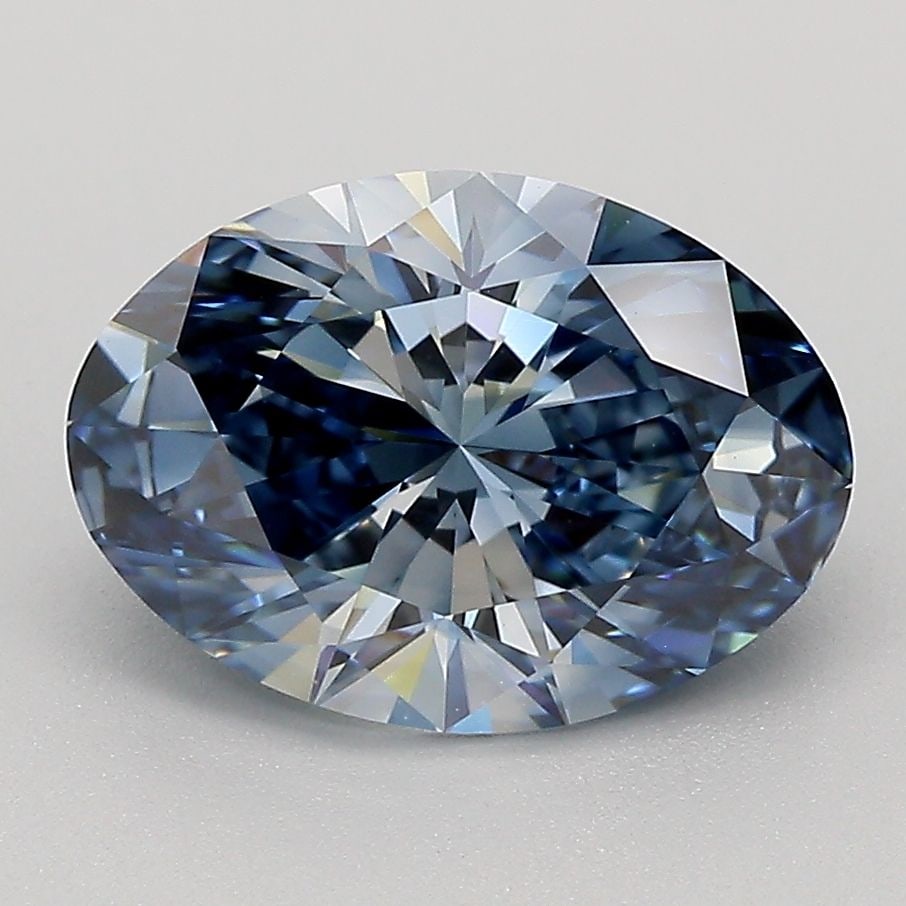 Loose Diamond - OVAL 2.56ct Fancy Deep Blue VVS2: Loose Diamond - OVAL 2.56ct Fancy Deep Blue VVS2 Source: This is a real non-mined Diamond that has been grown in a lab Shape: OVAL Carats: 2.56 Color: Fancy Deep Blue Certification: IGI Video: