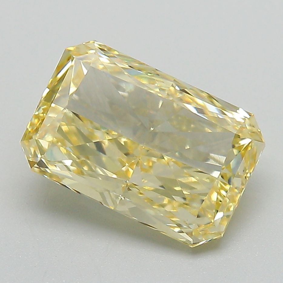 Loose Diamond - RADIANT 3.14ct Fancy Vivid Yellow VVS2: Loose Diamond - RADIANT 3.14ct Fancy Vivid Yellow VVS2 Source: This is a real non-mined Diamond that has been grown in a lab Shape: RADIANT Carats: 3.14 Color: Fancy Vivid Yellow Certification: IGI Vi