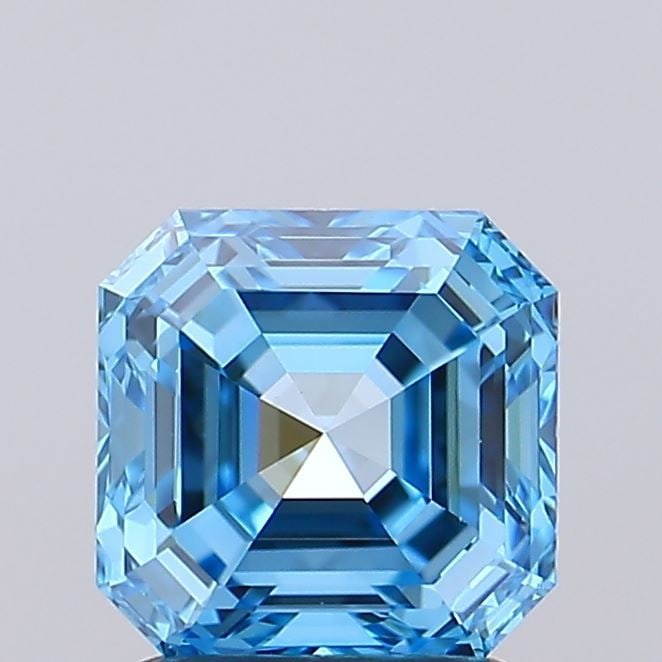 Loose Diamond - ASSCHER 2.01ct Fancy Vivid Blue VS1: Loose Diamond - ASSCHER 2.01ct Fancy Vivid Blue VS1 Source: This is a real non-mined Diamond that has been grown in a lab Shape: ASSCHER Carats: 2.01 Color: Fancy Vivid Blue Certification: IGI Video: