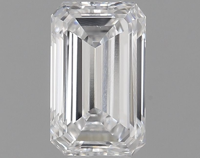 Loose Diamond - EMERALD 0.62ct E VS1: Loose Diamond - EMERALD 0.62ct E VS1 Source: This is a real non-mined Diamond that has been grown in a lab Shape: EMERALD Carats: 0.62 Color: E Clarity: VS1 Certification: IGI PLEASE NOTE: Framed, Lar