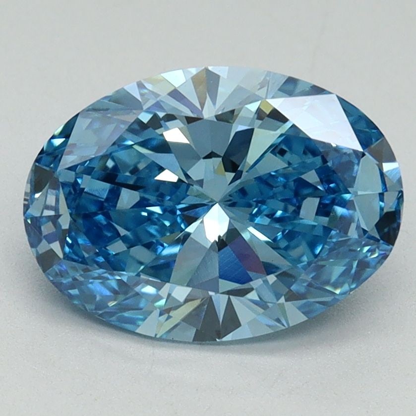 Loose Diamond - OVAL 2.13ct Fancy Vivid Blue VVS2: Loose Diamond - OVAL 2.13ct Fancy Vivid Blue VVS2 Source: This is a real non-mined Diamond that has been grown in a lab Shape: OVAL Carats: 2.13 Color: Fancy Vivid Blue Certification: IGI Video: