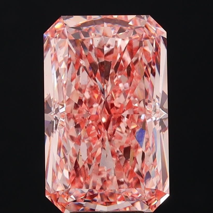 Loose Diamond - RADIANT 10.06ct Fancy Vivid Pink VS2: Loose Diamond - RADIANT 10.06ct Fancy Vivid Pink VS2 Source: This is a real non-mined Diamond that has been grown in a lab Shape: RADIANT Carats: 10.06 Color: Fancy Vivid Pink Certification: IGI Video