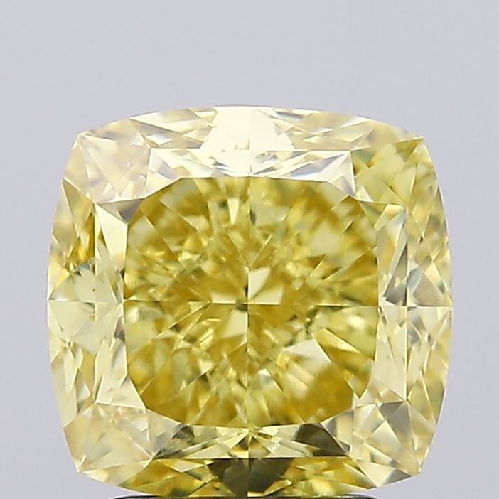 Loose Diamond - CUSHION MODIFIED 2.67ct Fancy Intense Yellow VVS2: Loose Diamond - CUSHION MODIFIED 2.67ct Fancy Intense Yellow VVS2 Source: This is a real non-mined Diamond that has been grown in a lab Shape: CUSHION MODIFIED Carats: 2.67 Color: Fancy Intense Yellow