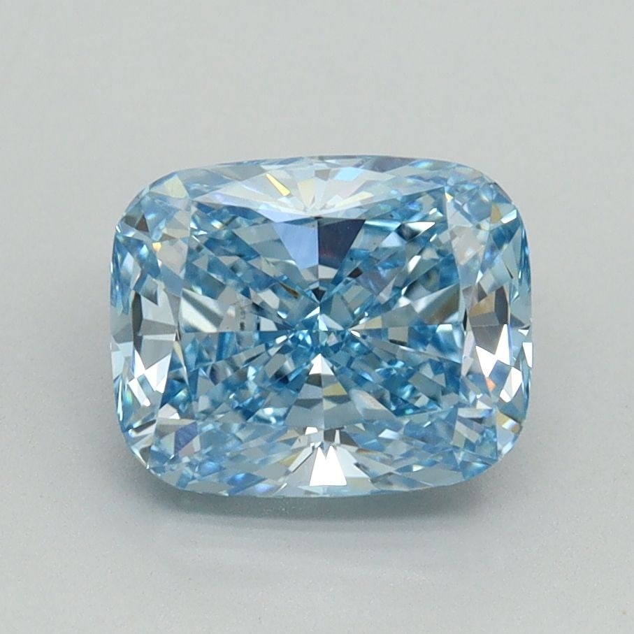Loose Diamond - CUSHION BRILLIANT 2.04ct Fancy Vivid Blue VS2: Loose Diamond - CUSHION BRILLIANT 2.04ct Fancy Vivid Blue VS2 Source: This is a real non-mined Diamond that has been grown in a lab Shape: CUSHION BRILLIANT Carats: 2.04 Color: Fancy Vivid Blue Certif