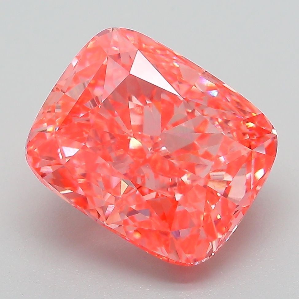 Loose Diamond - CUSHION MODIFIED 5.09ct Fancy Vivid Pink VVS2: Loose Diamond - CUSHION MODIFIED 5.09ct Fancy Vivid Pink VVS2 Source: This is a real non-mined Diamond that has been grown in a lab Shape: CUSHION MODIFIED Carats: 5.09 Color: Fancy Vivid Pink Certifi