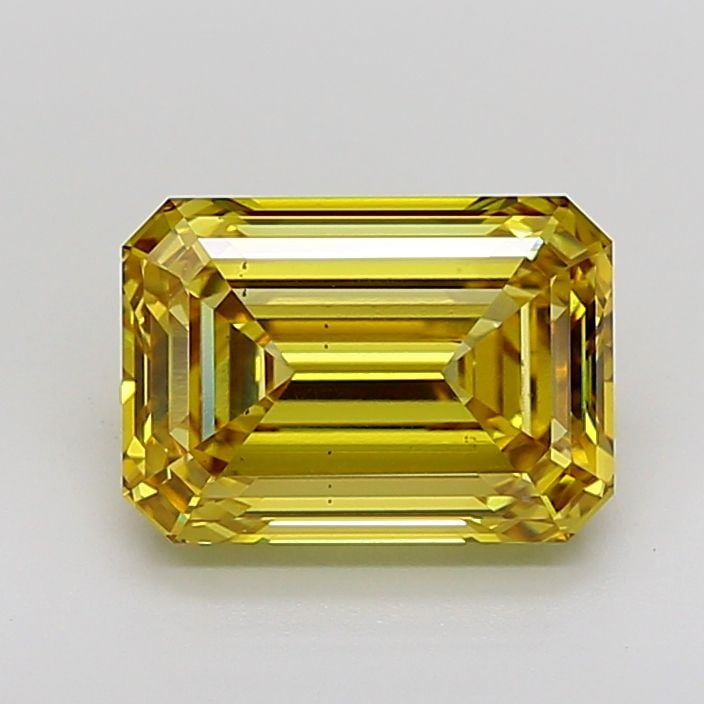 Loose Diamond - EMERALD 5.12ct Fancy Vivid Yellow VS2: Loose Diamond - EMERALD 5.12ct Fancy Vivid Yellow VS2 Source: This is a real non-mined Diamond that has been grown in a lab Shape: EMERALD Carats: 5.12 Color: Fancy Vivid Yellow Certification: IGI Vid