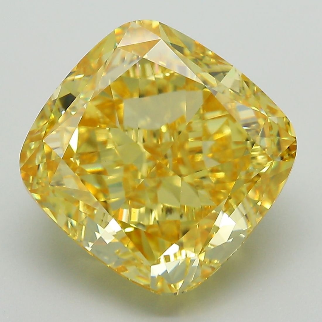 Loose Diamond - CUSHION MODIFIED 8.56ct Fancy Vivid Yellow VS1: Loose Diamond - CUSHION MODIFIED 8.56ct Fancy Vivid Yellow VS1 Source: This is a real non-mined Diamond that has been grown in a lab Shape: CUSHION MODIFIED Carats: 8.56 Color: Fancy Vivid Yellow Cert