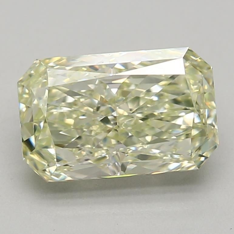 Loose Diamond - RADIANT 2.01ct Fancy Light Yellowish Green IF: Loose Diamond - RADIANT 2.01ct Fancy Light Yellowish Green IF Source: This is a real non-mined Diamond that has been grown in a lab Shape: RADIANT Carats: 2.01 Color: Fancy Light Yellowish Green Certi