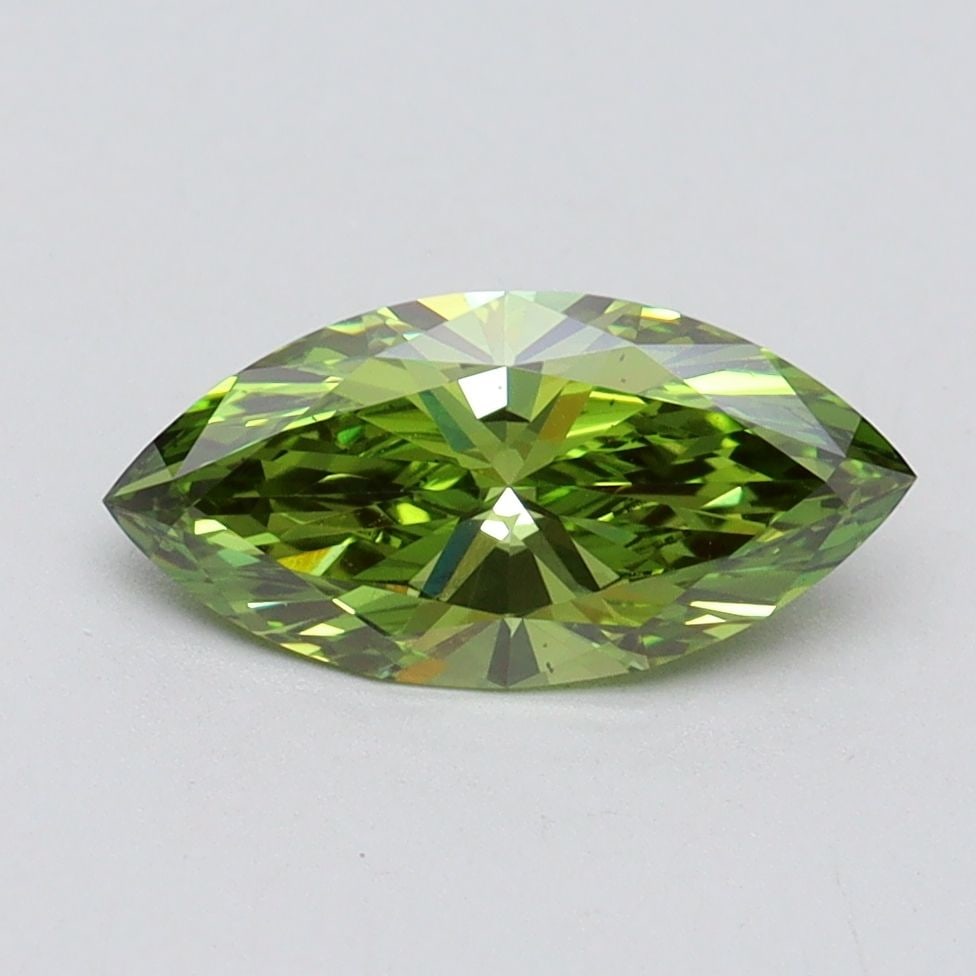 Loose Diamond - MARQUISE 1.05ct Fancy Vivid Green VS2: Loose Diamond - MARQUISE 1.05ct Fancy Vivid Green VS2 Source: This is a real non-mined Diamond that has been grown in a lab Shape: MARQUISE Carats: 1.05 Color: Fancy Vivid Green Certification: IGI Vid