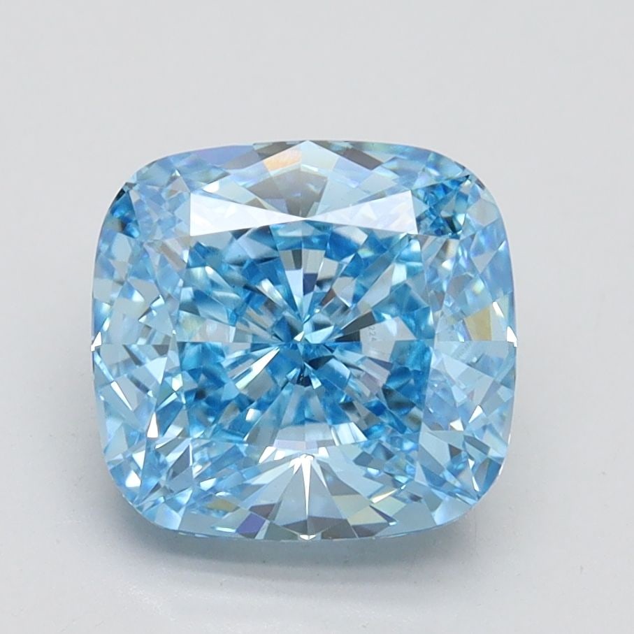 Loose Diamond - CUSHION BRILLIANT 2.69ct Fancy Vivid Blue VS1: Loose Diamond - CUSHION BRILLIANT 2.69ct Fancy Vivid Blue VS1 Source: This is a real non-mined Diamond that has been grown in a lab Shape: CUSHION BRILLIANT Carats: 2.69 Color: Fancy Vivid Blue Certif