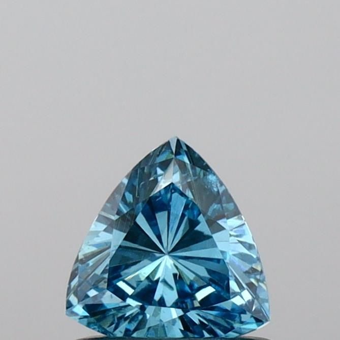 Loose Diamond - TRIANGULAR 0.53ct Fancy Vivid Blue SI1: Loose Diamond - TRIANGULAR 0.53ct Fancy Vivid Blue SI1 Source: This is a real non-mined Diamond that has been grown in a lab Shape: TRIANGULAR Carats: 0.53 Color: Fancy Vivid Blue Certification: IGI V