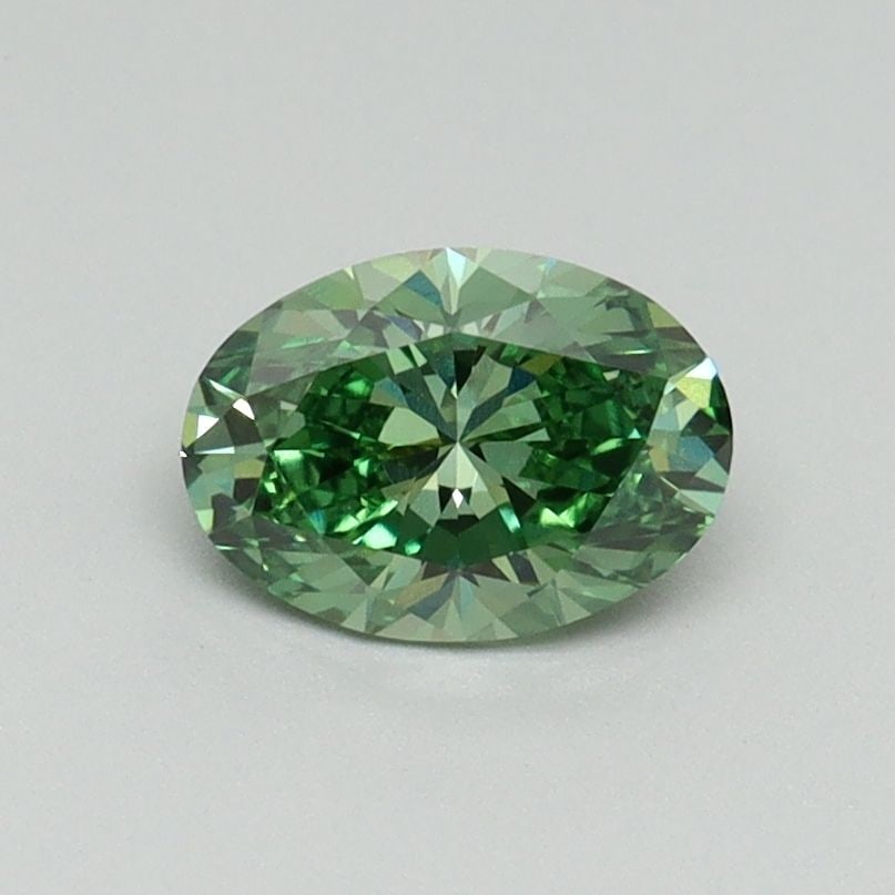 Loose Diamond - OVAL 0.65ct Fancy Vivid Green VS1: Loose Diamond - OVAL 0.65ct Fancy Vivid Green VS1 Source: This is a real non-mined Diamond that has been grown in a lab Shape: OVAL Carats: 0.65 Color: Fancy Vivid Green Certification: IGI Video: