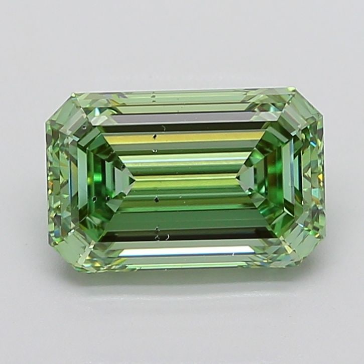 Loose Diamond - EMERALD 5.12ct Fancy Vivid Green SI1: Loose Diamond - EMERALD 5.12ct Fancy Vivid Green SI1 Source: This is a real non-mined Diamond that has been grown in a lab Shape: EMERALD Carats: 5.12 Color: Fancy Vivid Green Certification: IGI Video