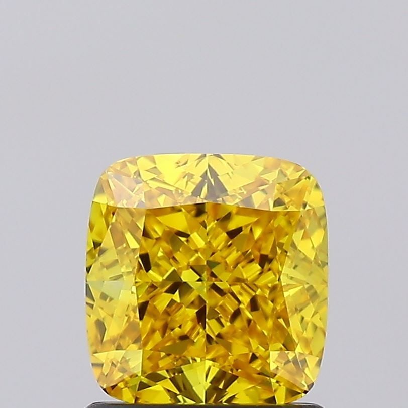 Loose Diamond - CUSHION MODIFIED 1.31ct Fancy Vivid Orangey Yellow VS1: Loose Diamond - CUSHION MODIFIED 1.31ct Fancy Vivid Orangey Yellow VS1 Source: This is a real non-mined Diamond that has been grown in a lab Shape: CUSHION MODIFIED Carats: 1.31 Color: Fancy Vivid Ora