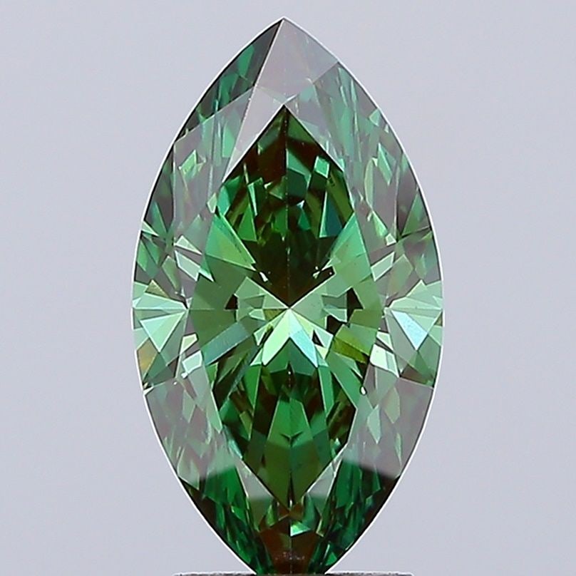 Loose Diamond - MARQUISE 3.1ct Fancy Vivid Green VS1: Loose Diamond - MARQUISE 3.1ct Fancy Vivid Green VS1 Source: This is a real non-mined Diamond that has been grown in a lab Shape: MARQUISE Carats: 3.1 Color: Fancy Vivid Green Certification: IGI Video