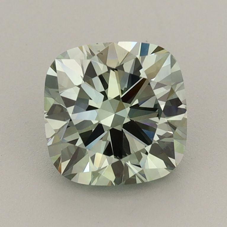 Loose Diamond - CUSHION MODIFIED 1.43ct Fancy Vivid Green VS2: Loose Diamond - CUSHION MODIFIED 1.43ct Fancy Vivid Green VS2 Source: This is a real non-mined Diamond that has been grown in a lab Shape: CUSHION MODIFIED Carats: 1.43 Color: Fancy Vivid Green Certif