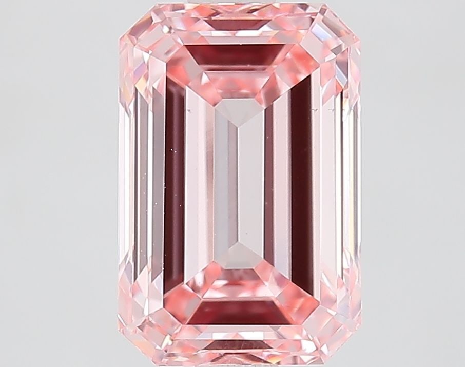 Loose Diamond - EMERALD 2.34ct Fancy Intense Pink VS1: Loose Diamond - EMERALD 2.34ct Fancy Intense Pink VS1 Source: This is a real non-mined Diamond that has been grown in a lab Shape: EMERALD Carats: 2.34 Color: Fancy Intense Pink Certification: IGI Vid