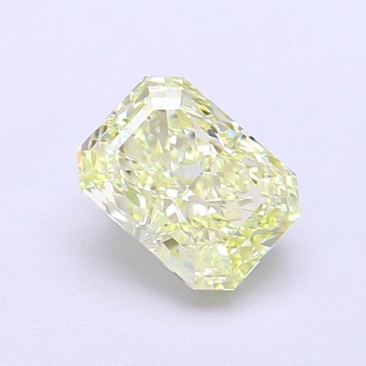 Loose Diamond - RADIANT 1.36ct Fancy Light Yellow VVS2: Loose Diamond - RADIANT 1.36ct Fancy Light Yellow VVS2 Source: This is a real non-mined Diamond that has been grown in a lab Shape: RADIANT Carats: 1.36 Color: Fancy Light Yellow Certification: IGI Vi