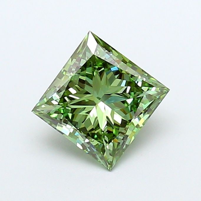 Loose Diamond - PRINCESS 1.82ct Fancy Vivid Green VVS2: Loose Diamond - PRINCESS 1.82ct Fancy Vivid Green VVS2 Source: This is a real non-mined Diamond that has been grown in a lab Shape: PRINCESS Carats: 1.82 Color: Fancy Vivid Green Certification: IGI Vi