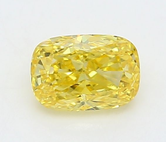 Loose Diamond - CUSHION BRILLIANT 0.28ct Fancy Vivid Yellow VS1: Loose Diamond - CUSHION BRILLIANT 0.28ct Fancy Vivid Yellow VS1 Source: This is a real non-mined Diamond that has been grown in a lab Shape: CUSHION BRILLIANT Carats: 0.28 Color: Fancy Vivid Yellow Ce