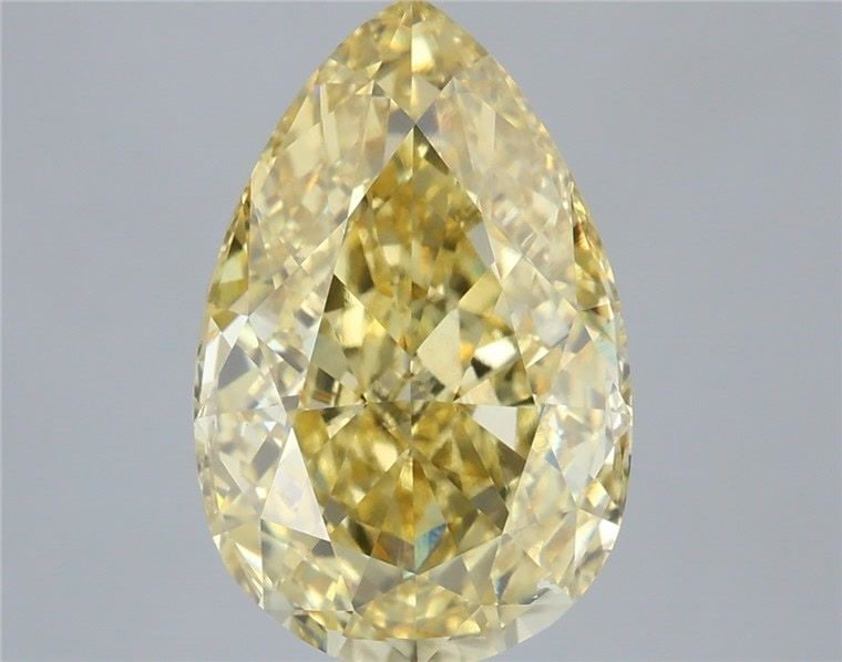 Loose Diamond - PEAR 5.08ct Fancy Vivid Yellow VS1: Loose Diamond - PEAR 5.08ct Fancy Vivid Yellow VS1 Source: This is a real non-mined Diamond that has been grown in a lab Shape: PEAR Carats: 5.08 Color: Fancy Vivid Yellow Certification: IGI Video: