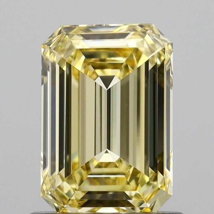 Loose Diamond - EMERALD 0.95ct Fancy Yellow VVS2: Loose Diamond - EMERALD 0.95ct Fancy Yellow VVS2 Source: This is a real non-mined Diamond that has been grown in a lab Shape: EMERALD Carats: 0.95 Color: Fancy Yellow Certification: IGI Video: