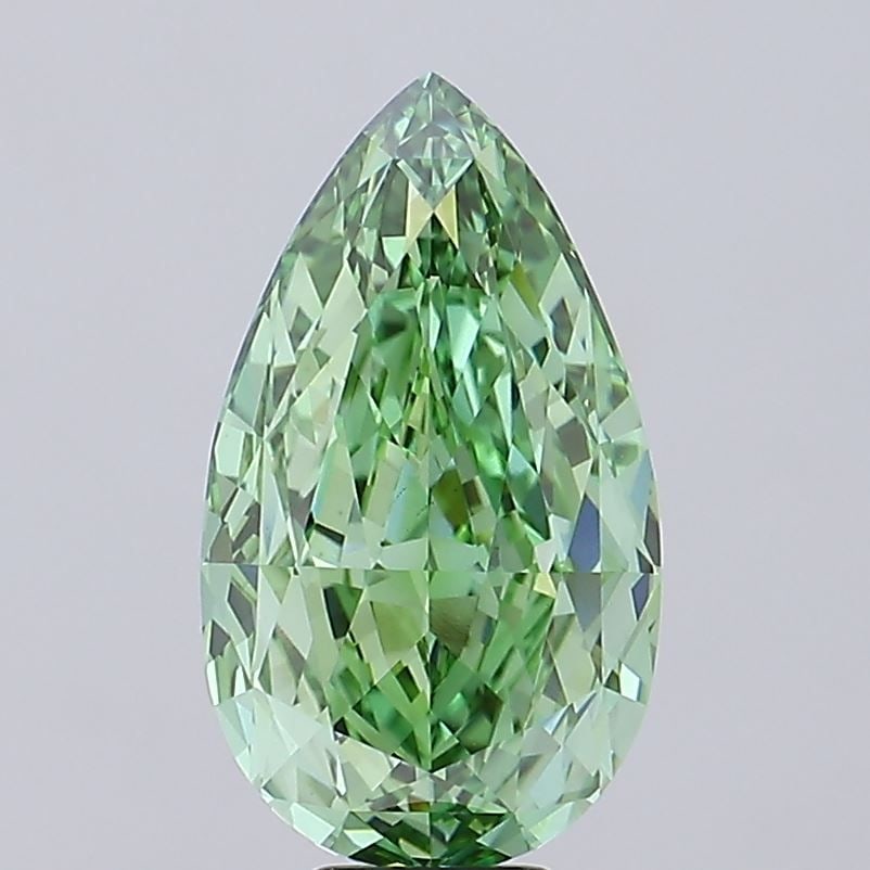 Loose Diamond - PEAR 11.05ct Fancy Vivid Green VS1: Loose Diamond - PEAR 11.05ct Fancy Vivid Green VS1 Source: This is a real non-mined Diamond that has been grown in a lab Shape: PEAR Carats: 11.05 Color: Fancy Vivid Green Certification: IGI Video: