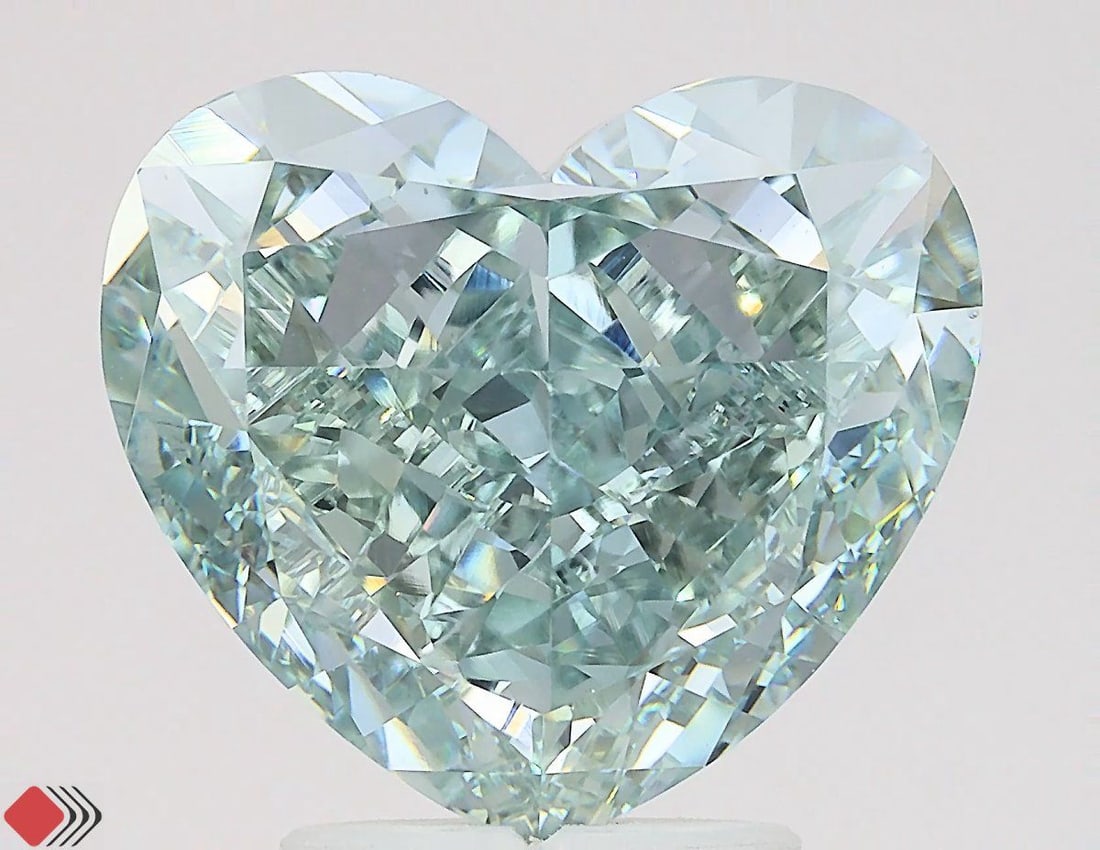 Loose Diamond - HEART 4.85ct Fancy Light Green VVS2: Loose Diamond - HEART 4.85ct Fancy Light Green VVS2 Source: This is a real non-mined Diamond that has been grown in a lab Shape: HEART Carats: 4.85 Color: Fancy Light Green Certification: IGI Video: