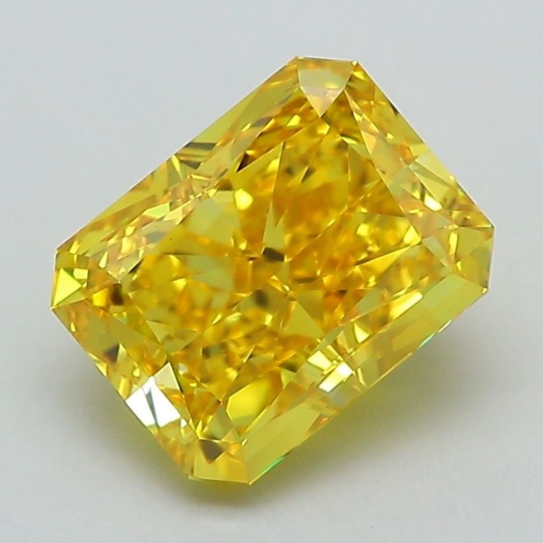 Loose Diamond - RADIANT 2.16ct Fancy Vivid Yellow VS1: Loose Diamond - RADIANT 2.16ct Fancy Vivid Yellow VS1 Source: This is a real non-mined Diamond that has been grown in a lab Shape: RADIANT Carats: 2.16 Color: Fancy Vivid Yellow Certification: IGI Vid