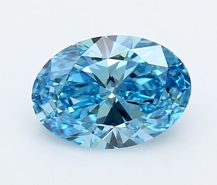 Loose Diamond - OVAL 1.56ct Fancy Vivid Blue VVS2: Loose Diamond - OVAL 1.56ct Fancy Vivid Blue VVS2 Source: This is a real non-mined Diamond that has been grown in a lab Shape: OVAL Carats: 1.56 Color: Fancy Vivid Blue Certification: IGI Video: