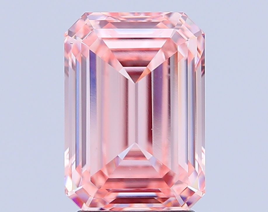 Loose Diamond - EMERALD 3.01ct Fancy Intense Pink VS1: Loose Diamond - EMERALD 3.01ct Fancy Intense Pink VS1 Source: This is a real non-mined Diamond that has been grown in a lab Shape: EMERALD Carats: 3.01 Color: Fancy Intense Pink Certification: IGI Vid