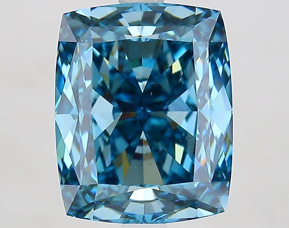 Loose Diamond - CUSHION MODIFIED 5.1ct Fancy Vivid Blue VS2: Loose Diamond - CUSHION MODIFIED 5.1ct Fancy Vivid Blue VS2 Source: This is a real non-mined Diamond that has been grown in a lab Shape: CUSHION MODIFIED Carats: 5.1 Color: Fancy Vivid Blue Certificat