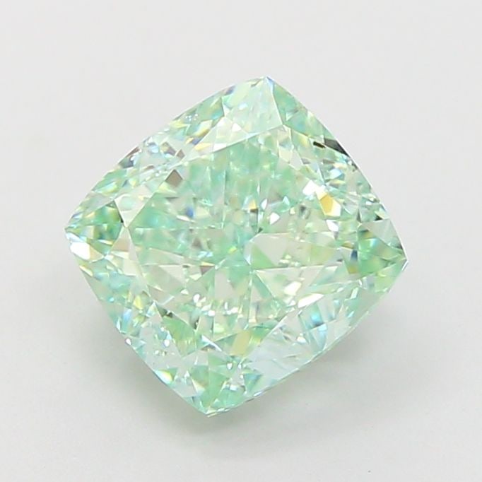 Loose Diamond - CUSHION MODIFIED 2.07ct Fancy Vivid Green VVS2: Loose Diamond - CUSHION MODIFIED 2.07ct Fancy Vivid Green VVS2 Source: This is a real non-mined Diamond that has been grown in a lab Shape: CUSHION MODIFIED Carats: 2.07 Color: Fancy Vivid Green Certi