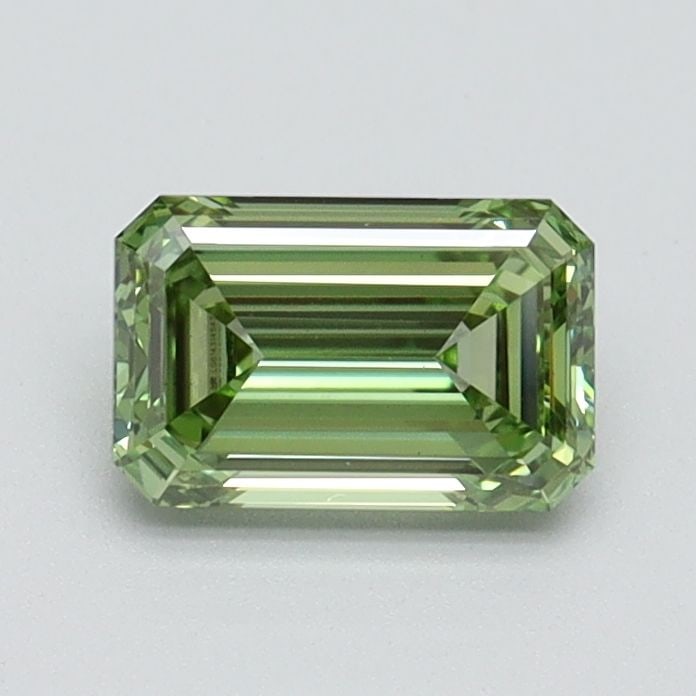 Loose Diamond - EMERALD 0.77ct Fancy Vivid Green VS1: Loose Diamond - EMERALD 0.77ct Fancy Vivid Green VS1 Source: This is a real non-mined Diamond that has been grown in a lab Shape: EMERALD Carats: 0.77 Color: Fancy Vivid Green Certification: IGI Video