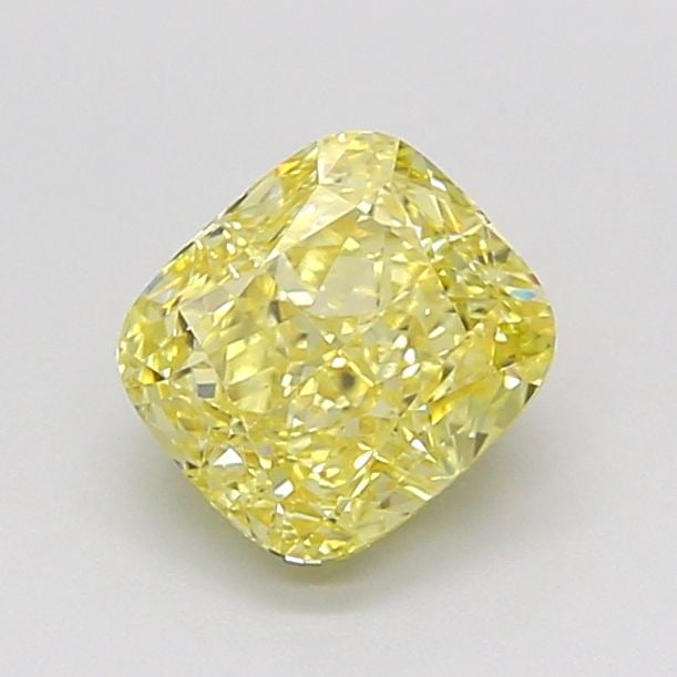 Loose Diamond - CUSHION MODIFIED 1.06ct Fancy Intense Yellow VVS2: Loose Diamond - CUSHION MODIFIED 1.06ct Fancy Intense Yellow VVS2 Source: This is a real non-mined Diamond that has been grown in a lab Shape: CUSHION MODIFIED Carats: 1.06 Color: Fancy Intense Yellow