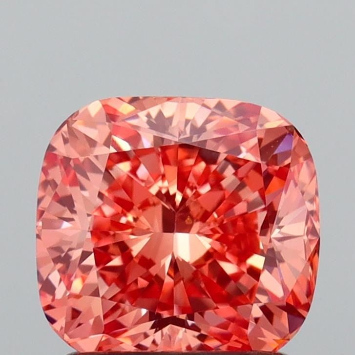 Loose Diamond - CUSHION MODIFIED 1.51ct Fancy Vivid Orangey Pink VVS2: Loose Diamond - CUSHION MODIFIED 1.51ct Fancy Vivid Orangey Pink VVS2 Source: This is a real non-mined Diamond that has been grown in a lab Shape: CUSHION MODIFIED Carats: 1.51 Color: Fancy Vivid Oran