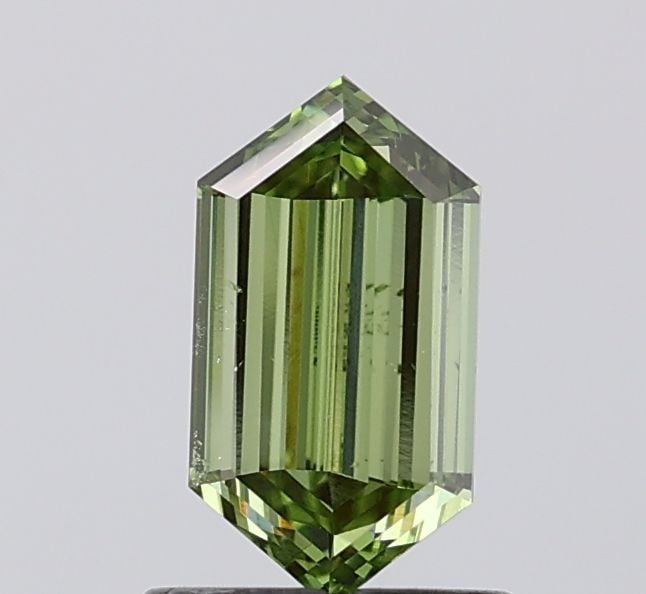 Loose Diamond - HEXAGONAL 1.03ct Fancy Vivid Green SI1: Loose Diamond - HEXAGONAL 1.03ct Fancy Vivid Green SI1 Source: This is a real non-mined Diamond that has been grown in a lab Shape: HEXAGONAL Carats: 1.03 Color: Fancy Vivid Green Certification: IGI V
