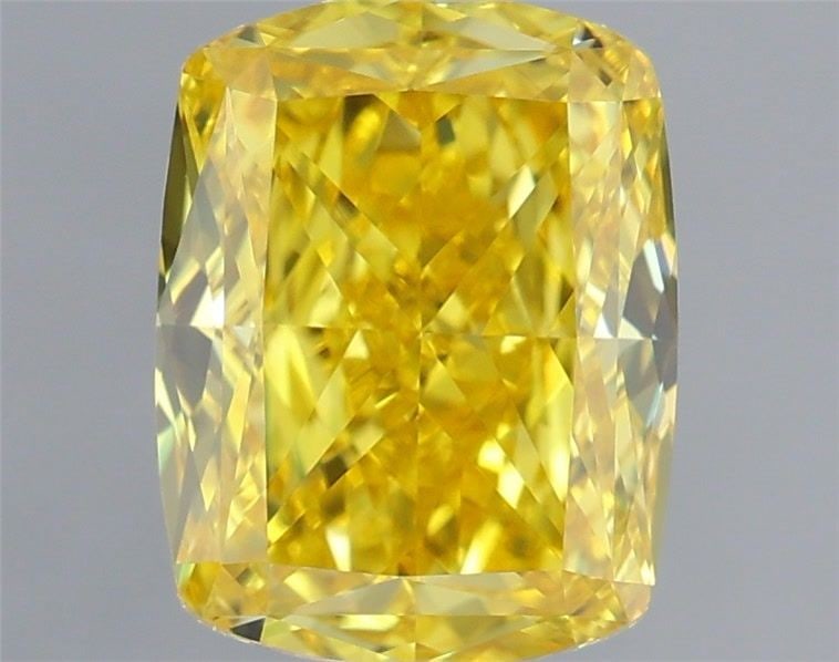 Loose Diamond - CUSHION MODIFIED 1.5ct Fancy Vivid Yellow VVS2: Loose Diamond - CUSHION MODIFIED 1.5ct Fancy Vivid Yellow VVS2 Source: This is a real non-mined Diamond that has been grown in a lab Shape: CUSHION MODIFIED Carats: 1.5 Color: Fancy Vivid Yellow Certi