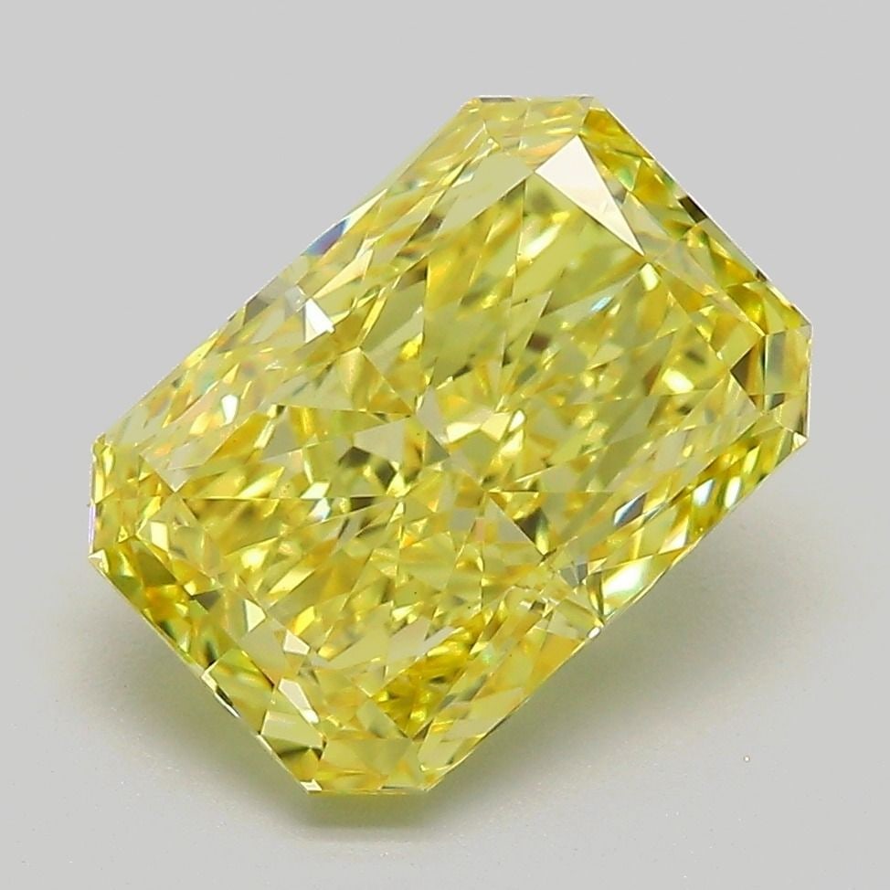 Loose Diamond - RADIANT 3.57ct Fancy Vivid Yellow VS1: Loose Diamond - RADIANT 3.57ct Fancy Vivid Yellow VS1 Source: This is a real non-mined Diamond that has been grown in a lab Shape: RADIANT Carats: 3.57 Color: Fancy Vivid Yellow Certification: IGI Vid
