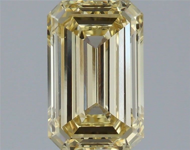 Loose Diamond - EMERALD 1.64ct Fancy Light Yellow VS1: Loose Diamond - EMERALD 1.64ct Fancy Light Yellow VS1 Source: This is a real non-mined Diamond that has been grown in a lab Shape: EMERALD Carats: 1.64 Color: Fancy Light Yellow Certification: IGI Vid