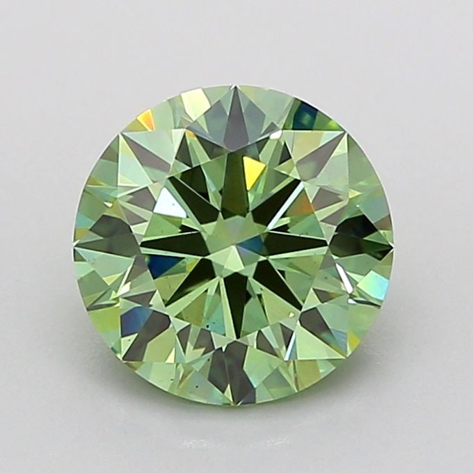 Ideal Loose Diamond - ROUND 1.74ct Fancy Vivid Green VS2: Ideal Loose Diamond - ROUND 1.74ct Fancy Vivid Green VS2 Source: This is a real non-mined Diamond that has been grown in a lab Shape: ROUND Carats: 1.74 Color: Fancy Vivid Green Certification: IGI Vid