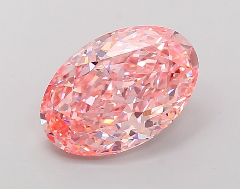 Loose Diamond - OVAL 4.65ct Fancy Vivid Pink VS1: Loose Diamond - OVAL 4.65ct Fancy Vivid Pink VS1 Source: This is a real non-mined Diamond that has been grown in a lab Shape: OVAL Carats: 4.65 Color: Fancy Vivid Pink Certification: IGI Video: