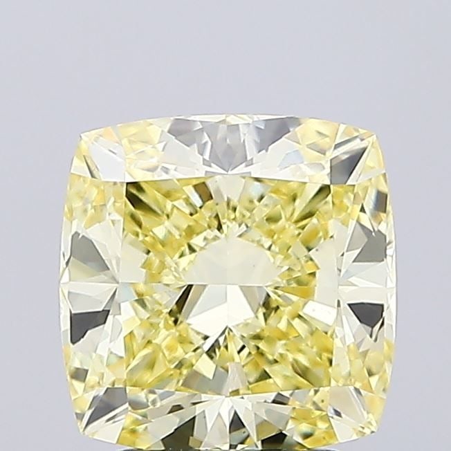 Loose Diamond - CUSHION MODIFIED 3.04ct Fancy Intense Yellow VVS2: Loose Diamond - CUSHION MODIFIED 3.04ct Fancy Intense Yellow VVS2 Source: This is a real non-mined Diamond that has been grown in a lab Shape: CUSHION MODIFIED Carats: 3.04 Color: Fancy Intense Yellow