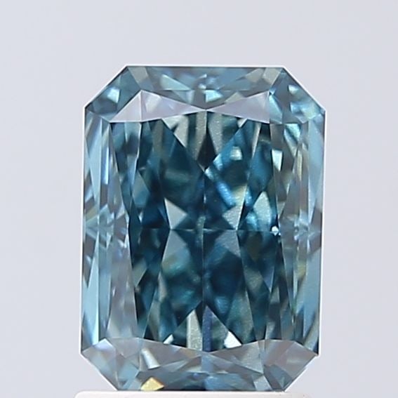 Loose Diamond - RADIANT 2.03ct Fancy Vivid Greenish Blue VS2: Loose Diamond - RADIANT 2.03ct Fancy Vivid Greenish Blue VS2 Source: This is a real non-mined Diamond that has been grown in a lab Shape: RADIANT Carats: 2.03 Color: Fancy Vivid Greenish Blue Certific
