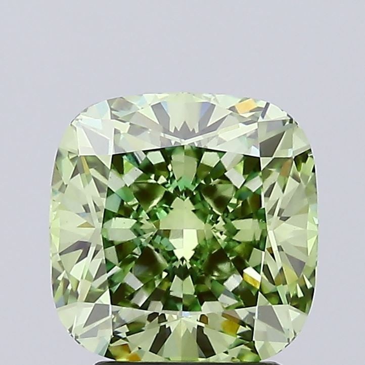 Loose Diamond - CUSHION BRILLIANT 3.01ct Fancy Vivid Green VS2: Loose Diamond - CUSHION BRILLIANT 3.01ct Fancy Vivid Green VS2 Source: This is a real non-mined Diamond that has been grown in a lab Shape: CUSHION BRILLIANT Carats: 3.01 Color: Fancy Vivid Green Cert