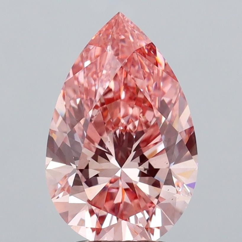 Loose Diamond - PEAR 3.04ct Fancy Vivid Pink VS2: Loose Diamond - PEAR 3.04ct Fancy Vivid Pink VS2 Source: This is a real non-mined Diamond that has been grown in a lab Shape: PEAR Carats: 3.04 Color: Fancy Vivid Pink Certification: IGI Video: