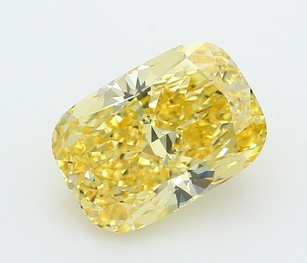 Loose Diamond - CUSHION MODIFIED 5.08ct Fancy Vivid Yellow VVS2: Loose Diamond - CUSHION MODIFIED 5.08ct Fancy Vivid Yellow VVS2 Source: This is a real non-mined Diamond that has been grown in a lab Shape: CUSHION MODIFIED Carats: 5.08 Color: Fancy Vivid Yellow Cer