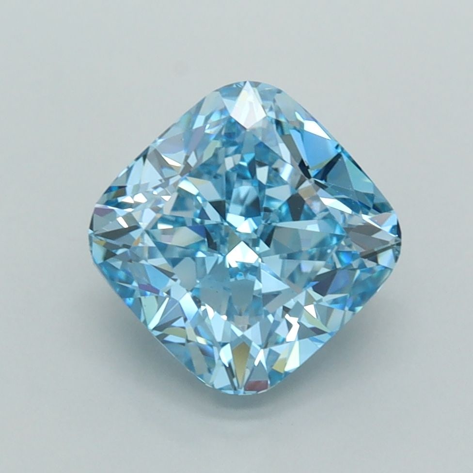 Loose Diamond - CUSHION MODIFIED 2.53ct Fancy Vivid Blue VVS1: Loose Diamond - CUSHION MODIFIED 2.53ct Fancy Vivid Blue VVS1 Source: This is a real non-mined Diamond that has been grown in a lab Shape: CUSHION MODIFIED Carats: 2.53 Color: Fancy Vivid Blue Certifi
