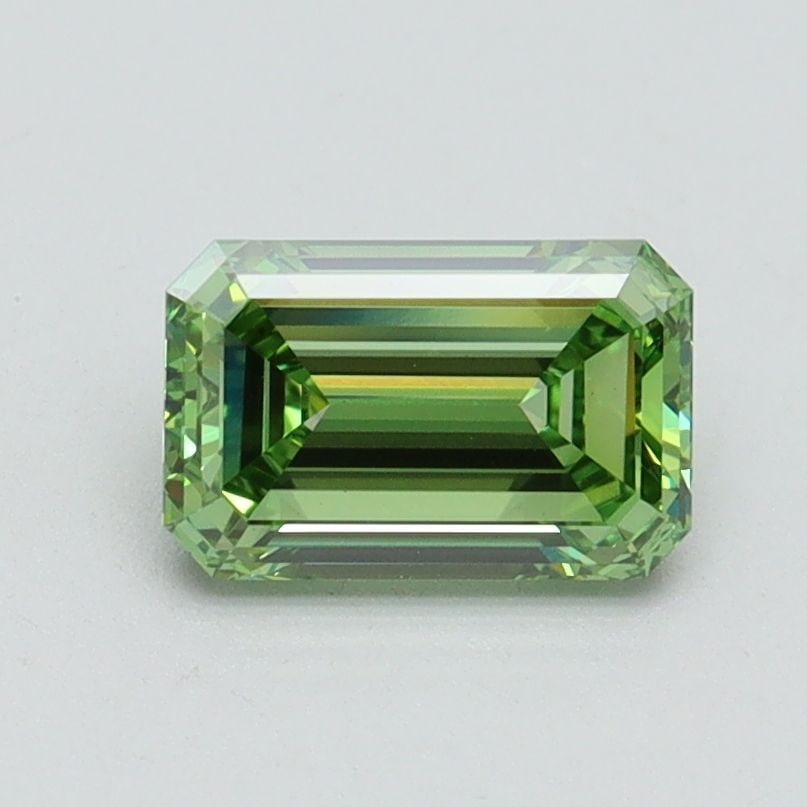 Loose Diamond - EMERALD 1.01ct Fancy Vivid Green VVS2: Loose Diamond - EMERALD 1.01ct Fancy Vivid Green VVS2 Source: This is a real non-mined Diamond that has been grown in a lab Shape: EMERALD Carats: 1.01 Color: Fancy Vivid Green Certification: IGI Vide
